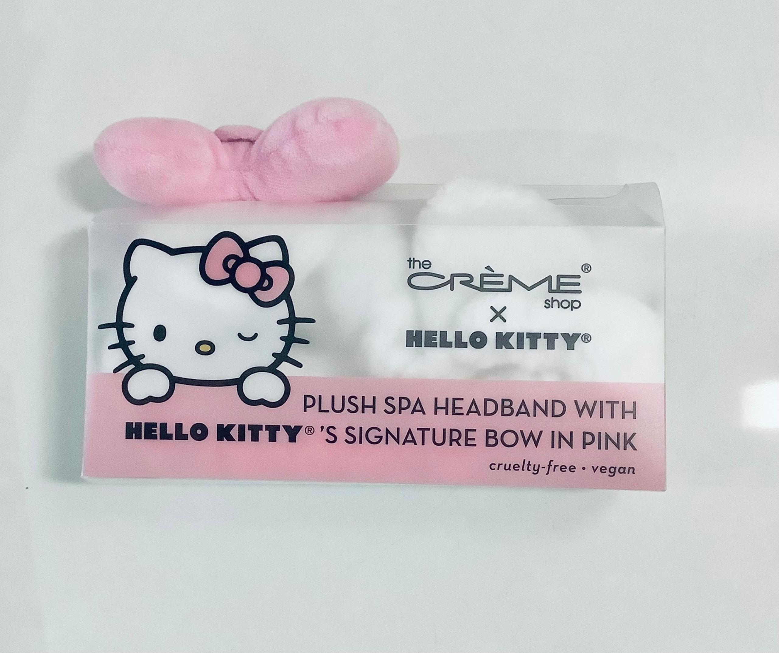 The Crème Shop Plush Spa Headband with Hello Kitty's Signature Bow (Pink)