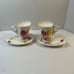 Vintage The John set of coffe cups with saucers, porcelain floral gold gilded