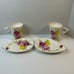 Vintage The John set of coffe cups with saucers, porcelain floral gold gilded
