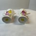 Vintage The John set of coffe cups with saucers, porcelain floral gold gilded