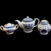 Vintage Lot of 3 Blue and White Reticulated Gingar Jar and Teapots Chinas