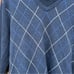 Express Navy Blue Argyle Gray and White Pullover V Neck Sweater
