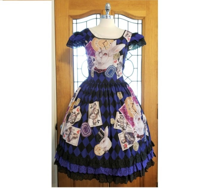 Juliette et Justine Card Rabbit Classic Lolita Dress
