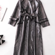 womens trench coat snakeprint leather jacket