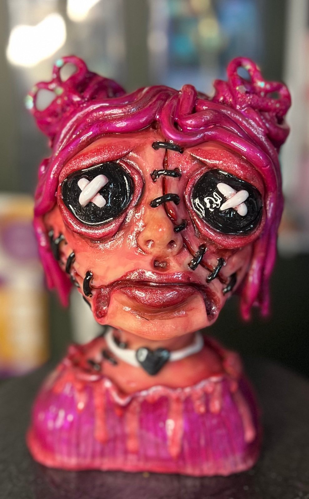 Coraline Inspired Clay Sculpture