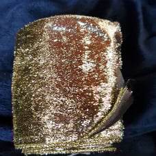 Gold - Vintage Crushed Velvet Wired-Edge Ribbon - 3 7/8 x 7.5 yards