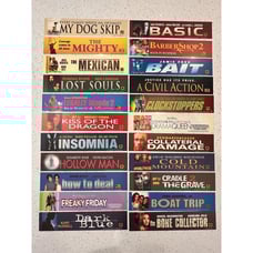 Lot of 22 Movie Theater Box Office Mylar Banners 11.5 x2.5” Authentic Two-Sided
