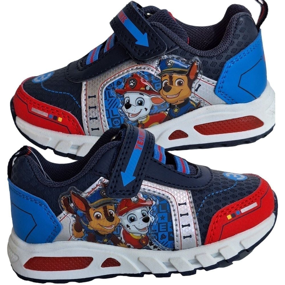 Paw Patrol Toddler Boys Light up Sneakers Size 7 Blue Slip on Lightweight Shoes
