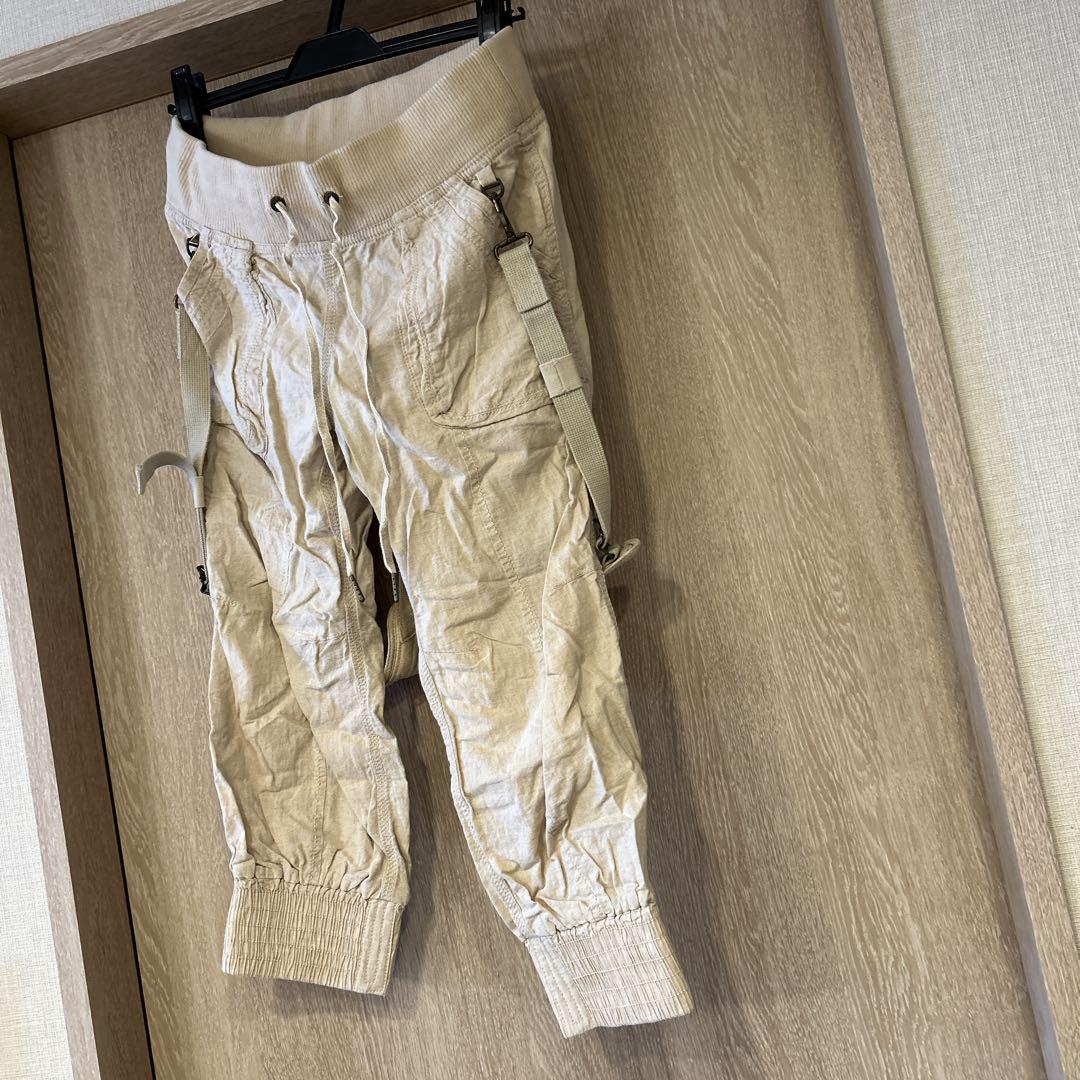 Goa Cargo Pants (Knee-Length) in Off-White Beige, Y2K Archive Style