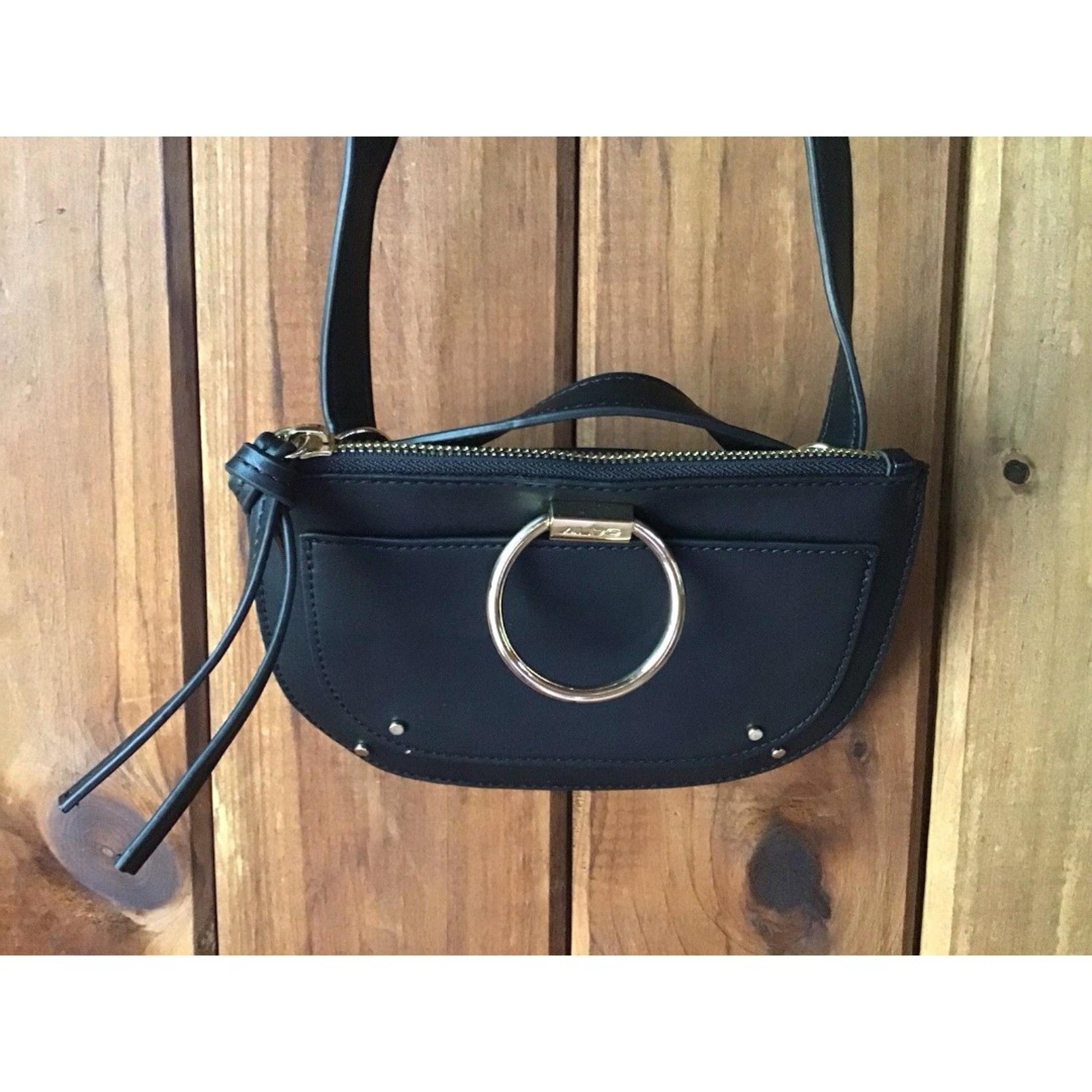 Aldo Small Black Crossbody Handbag Adjustable Strap Buckle Pockets