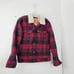 Levi's Women's Red Black Plaid Classic Button-Front Trucker Jacket Size S