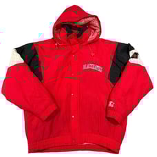 Vintage 90s Starter Chicago Blackhawks Hooded Puffer Jacket Mens Large NHL