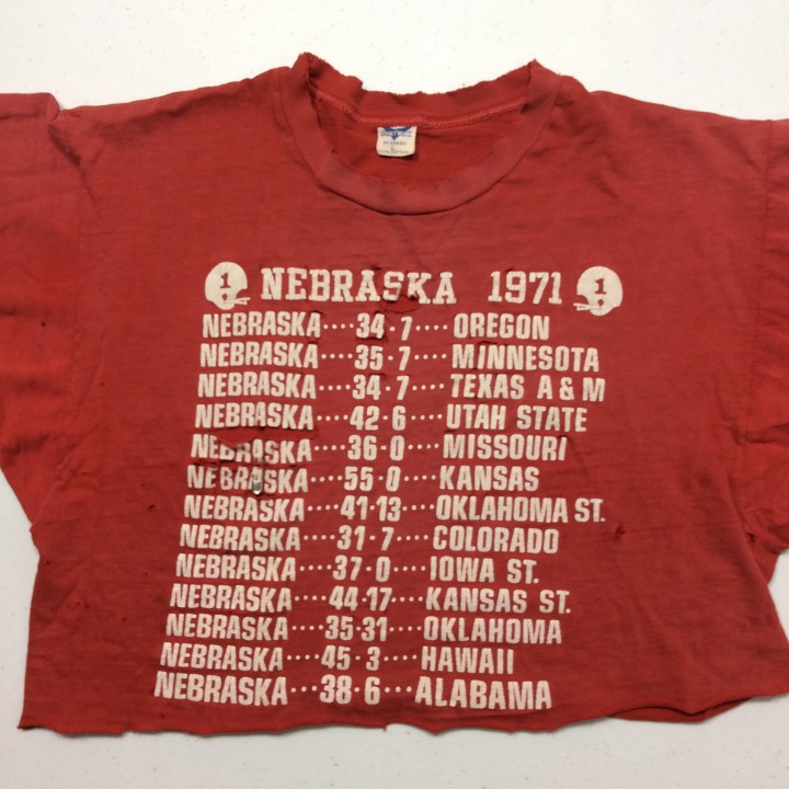 1971 Vintage Nebraska Football T-shirt