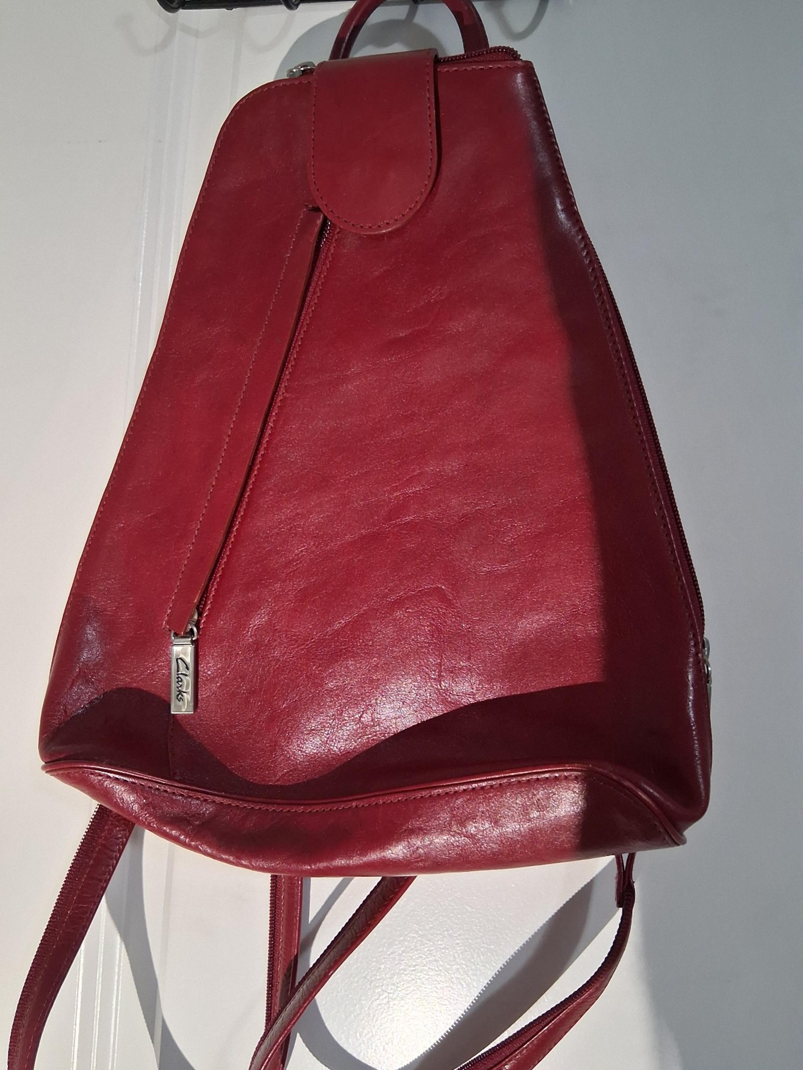 Clarks red leather bag in perfect brand new conditon