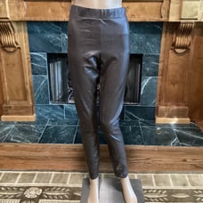Aritzia Ten by Babaton Rich Mocha Brown Faux Leather Pants Sz M