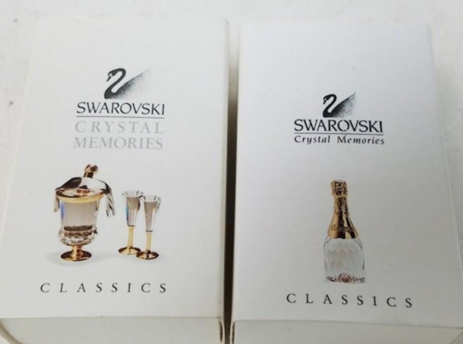 NIB Lot/Set 2 Swarovski Champagne Bucket/Glasses & Champagne bottle