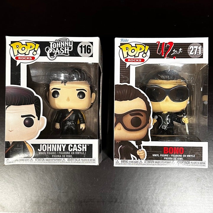 Johnny Cash & U2 Bono Rocks Funko Pop! Vinyl Figures - Set of 2