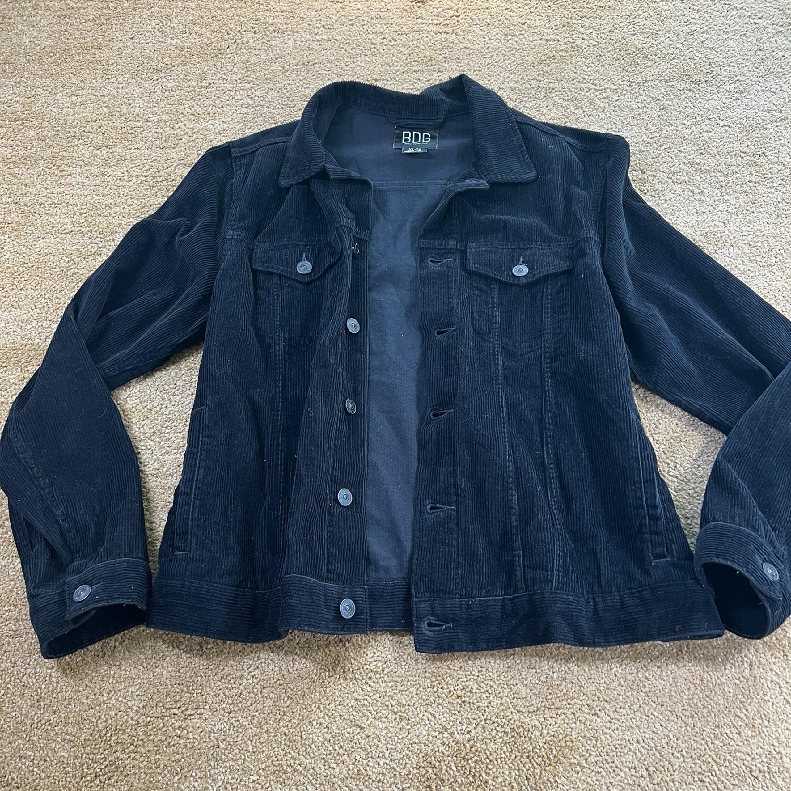 Urban Outfitters BDG Corduroy Jacket Women's Oversized BLACK Button Down XL