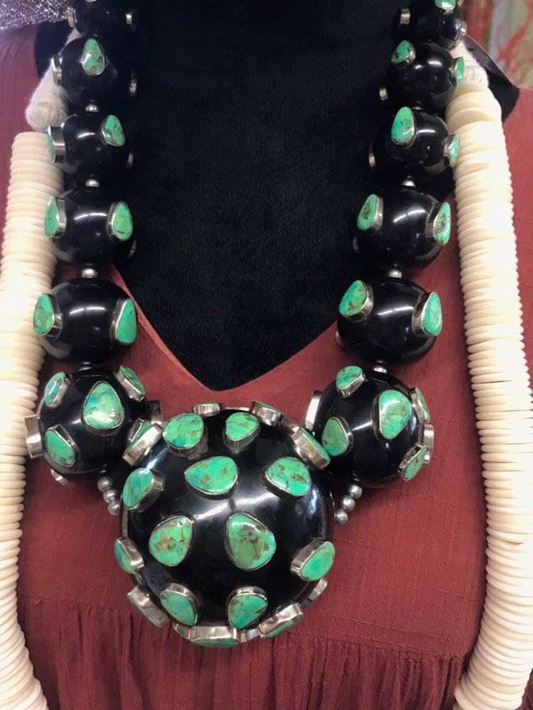 Turquoise and German Silver Necklace
