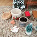 Vintage Log Of 27pcs Dollhouse Christmas Village Furniture Accessories Trees