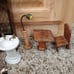 Vintage Log Of 27pcs Dollhouse Christmas Village Furniture Accessories Trees