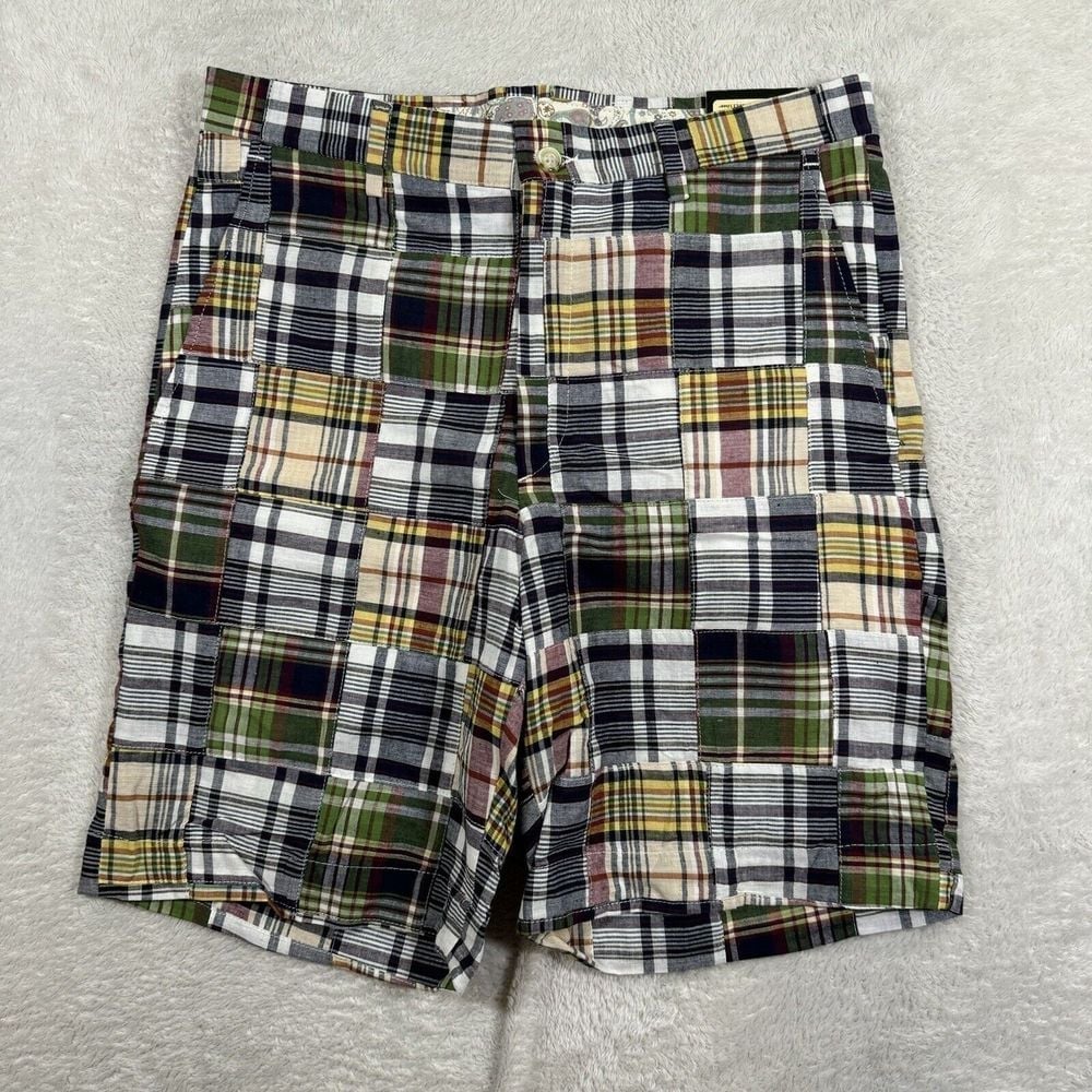 NWT Berle Murray's Nantucket Mens 32 Patchwork Indian Madras Bermuda Shorts