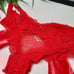 NEW L VS Lace & Velvet Bow Ouvert Cheeky