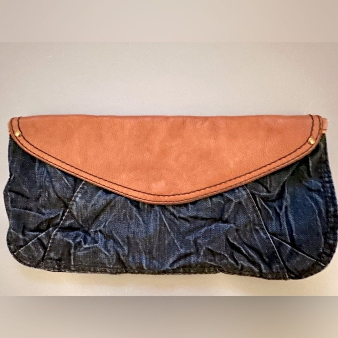 denim/leather clutch from Lucky brand