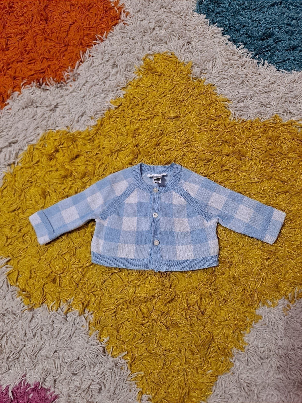 Ralph Lauren Gingham Cotton Cardigan (Baby Boy)