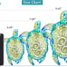 Set of 3 Metal Sea Turtle Beach Theme Decor Wall