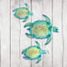 Set of 3 Metal Sea Turtle Beach Theme Decor Wall