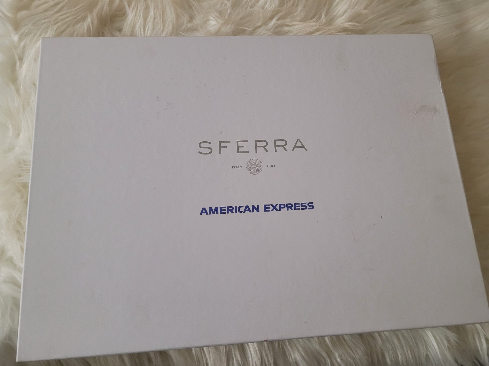 SFERRA AMEX 51x71 Throw Blanket 100% Cotton Twisted Fringe Great Condition