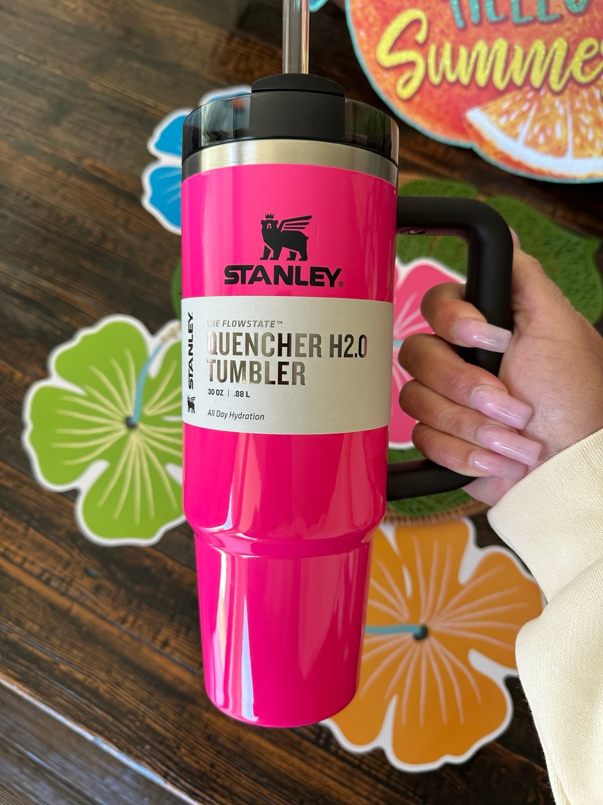 Stanley Quencher Electric Pink 30oz Tumbler