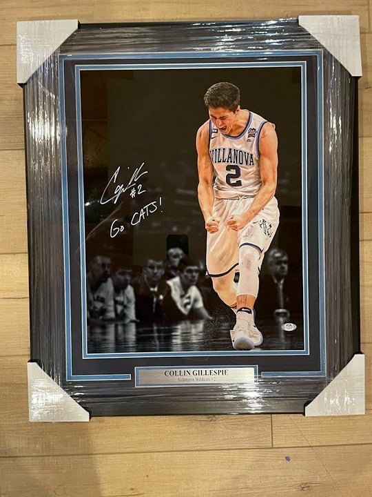 Collin Gillespie signed autographed insc Go Cats! Villanova framed 16x20 PSA/DNA