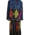 Vintage Staley Gretzinger Blouse Skirt Womens M Black Multi Art to Wear Stars