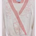 Nannell Vintage Embroidered Flowers Rhinestone Knit Sweater Womens Size Small