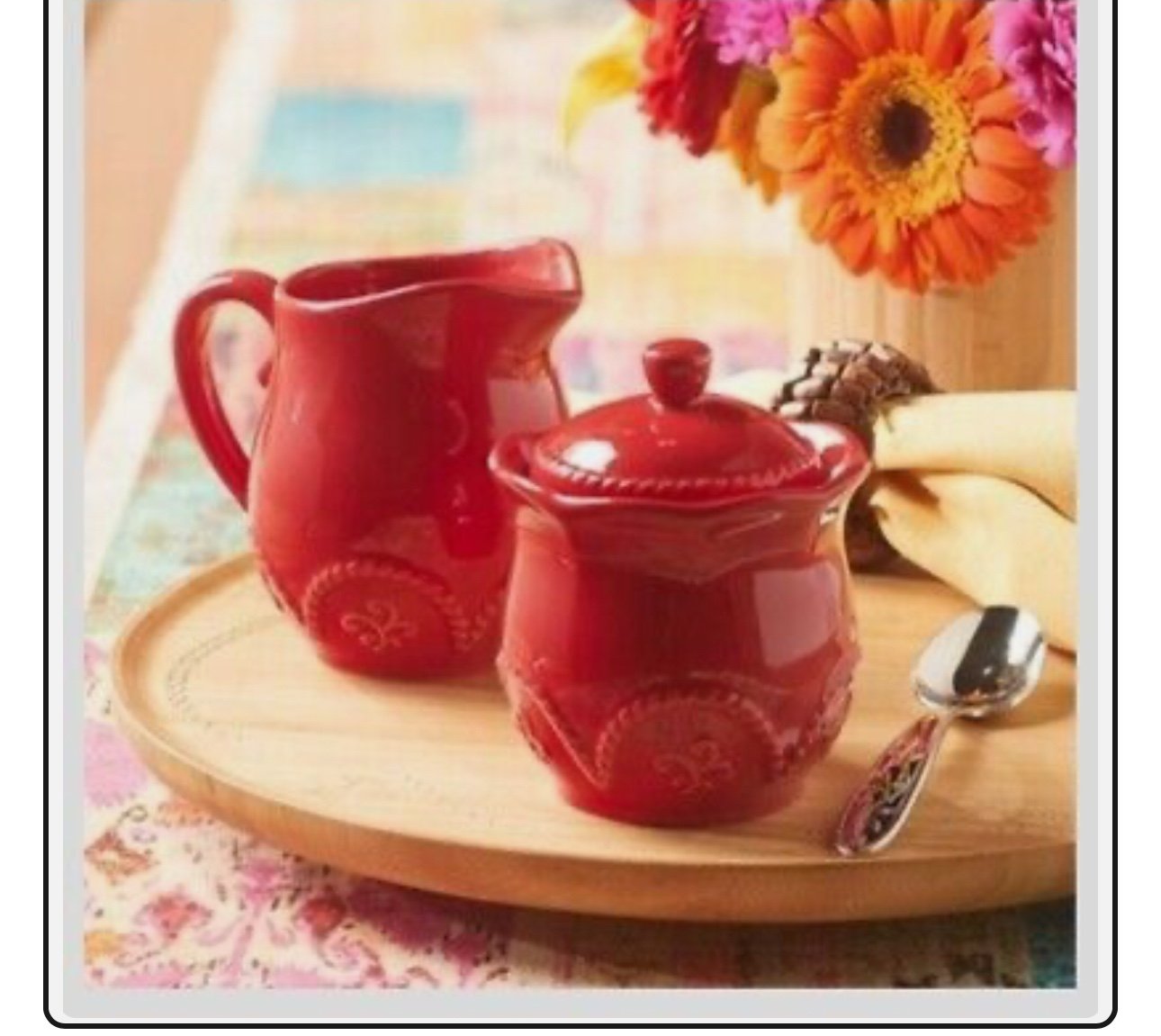 Princess House MARBELLA Ruby Sugar & Creamer 3498