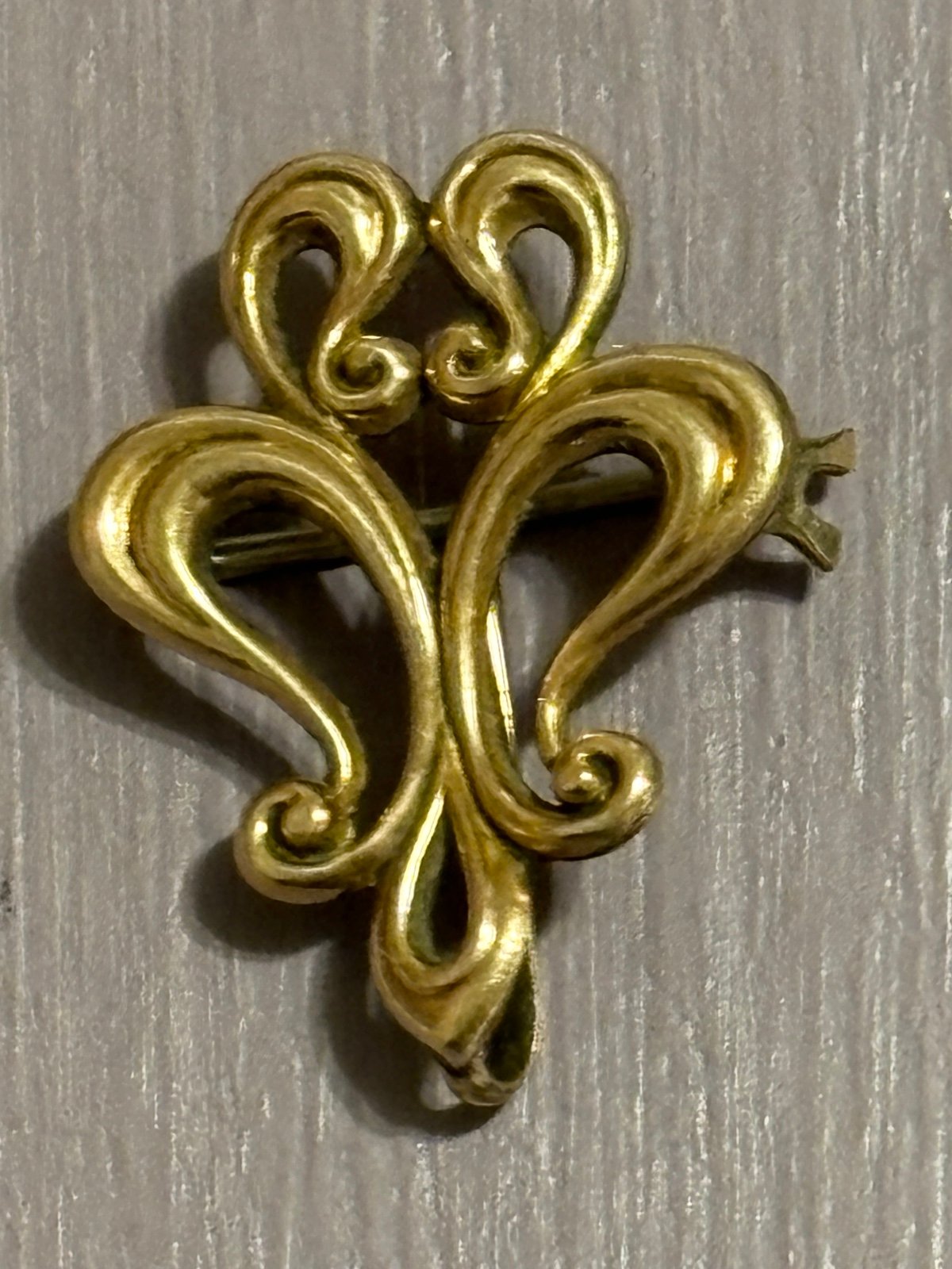 Vintage Art Deco 10K Gold Watch Pin