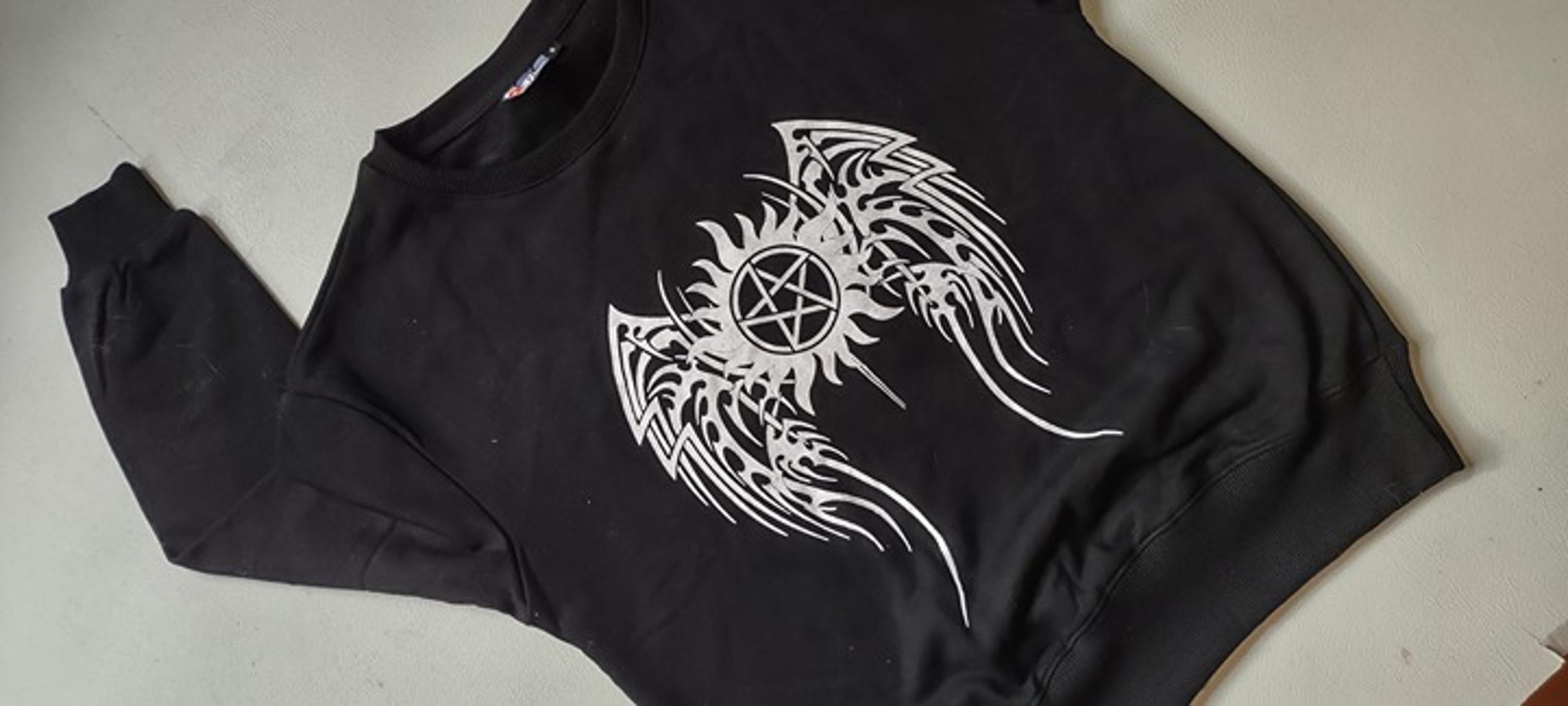 Zhi Ling Angel Wing Sweatshirt | Supernatural Inspired | Black Pullover | Size S