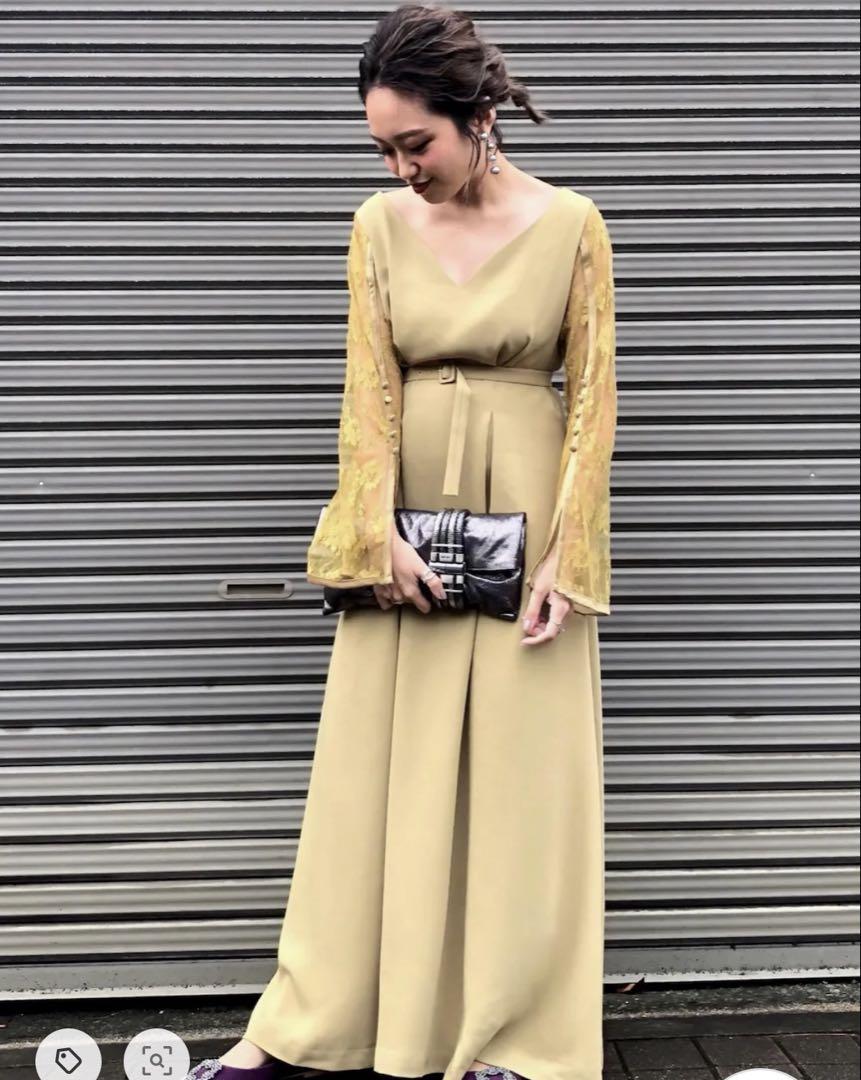AMERI LACE SLEEVE REFINED DRESS