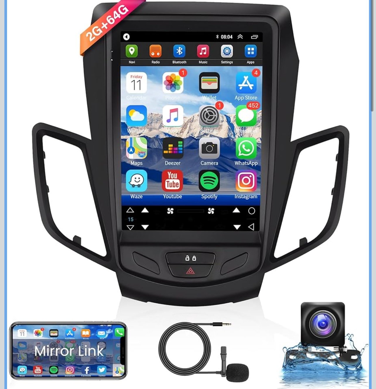 Rimoody 2G 64G Android Car Stereo for Ford Fiesta 2009 2010 2011 2012 2013 2014