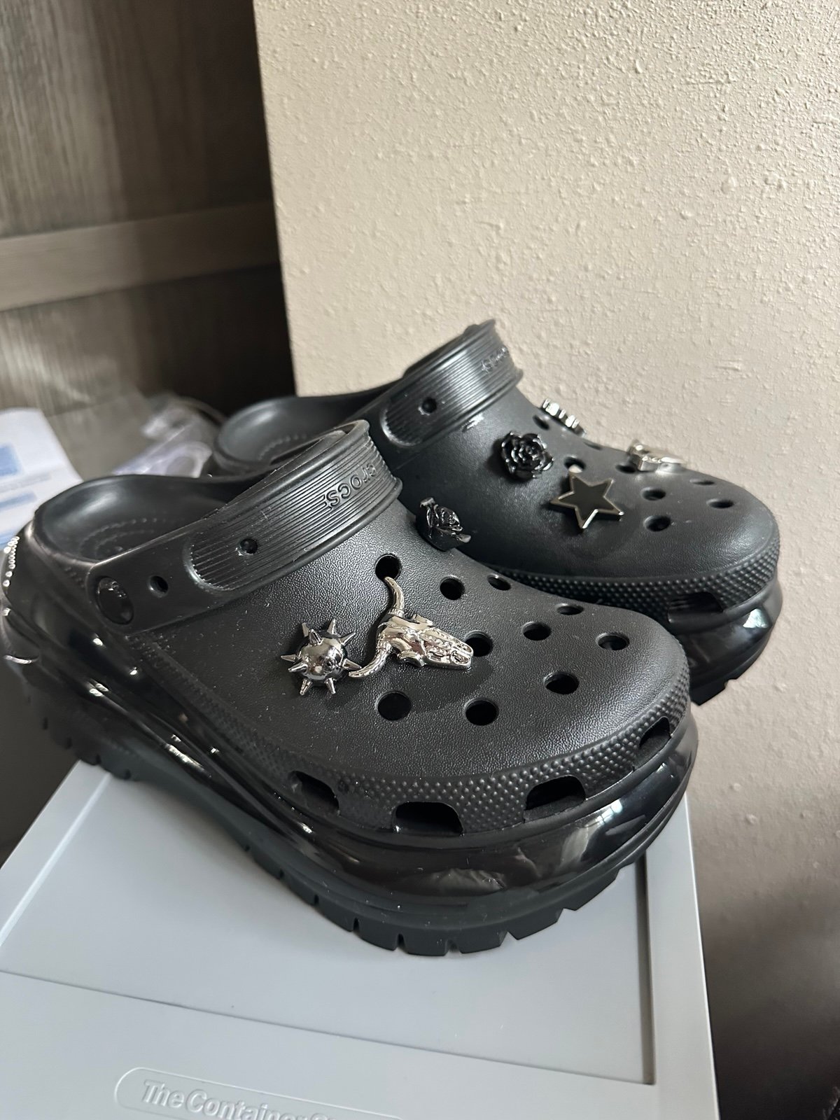 Black mega Crocs size 6 Womens