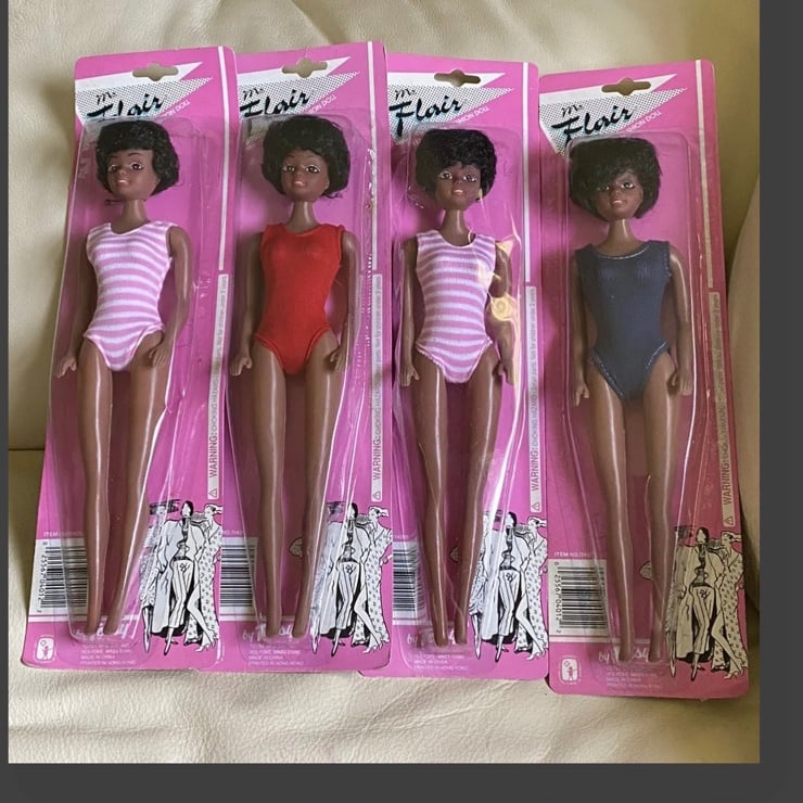 4 Vintage Totsy Ms FLAIR Fashion Doll African American Barbie Doll VERY RARE NEW