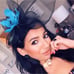 Bodacious Black Blue Floral Feather Fascinator Derby Church Tea Hat