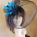 Bodacious Black Blue Floral Feather Fascinator Derby Church Tea Hat