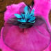 Bodacious Black Blue Floral Feather Fascinator Derby Church Tea Hat