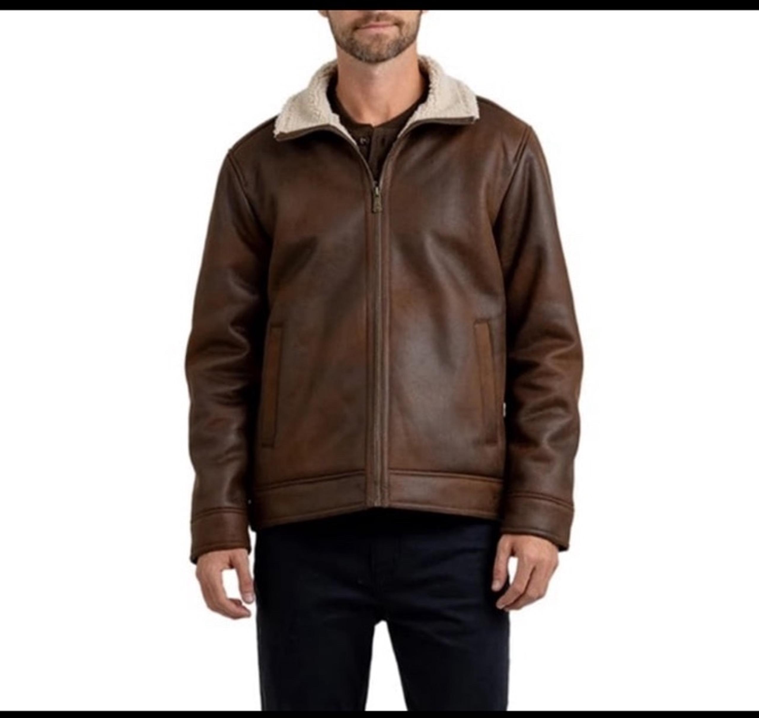 NWT Nubuck Sherpa Lined Aviator Jacket - RAINFOREST
