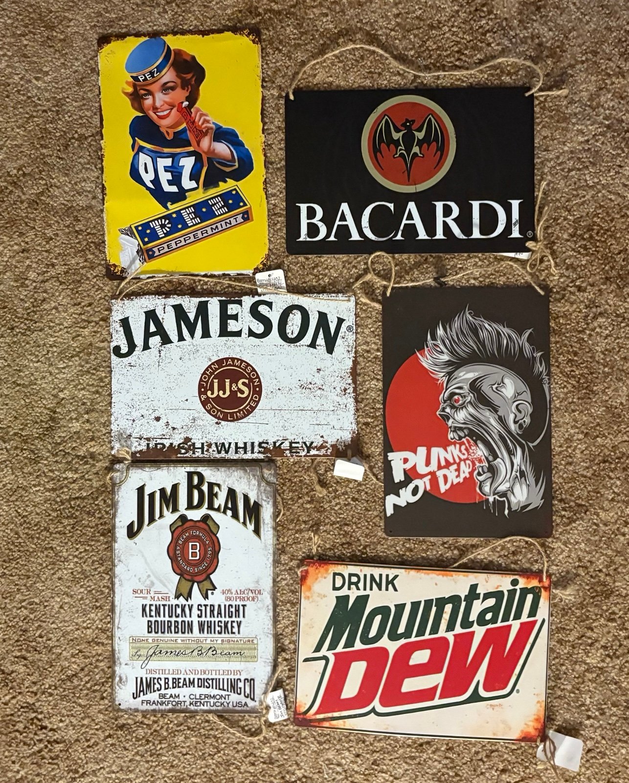 NEW Metal Wall signs lot of 6