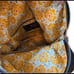 Emma Fox black leather satchel with floral interior and animal print accent