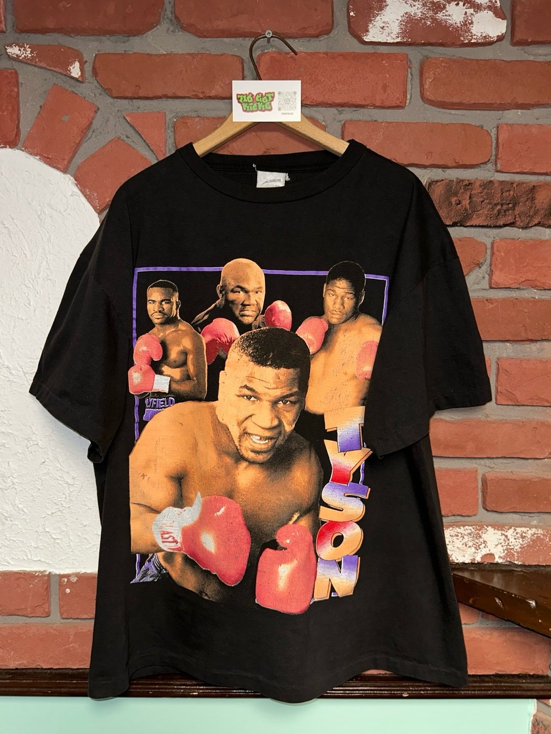 Vintage 90s Mike Tyson The Real Champion Of The World Black Boxing Fight T-Shirt